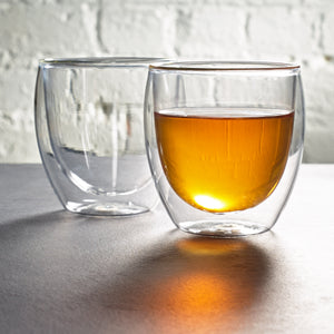 Double Wall Glass Teacups: Double wall glass teacups, vacuum insulated